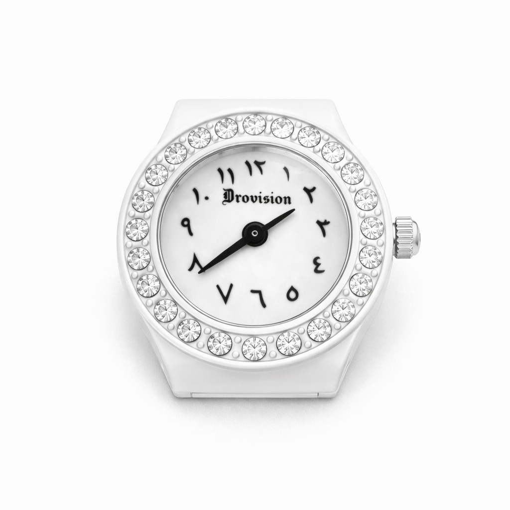 WHITE BUSSDOWN CIRCLE WATCH RING