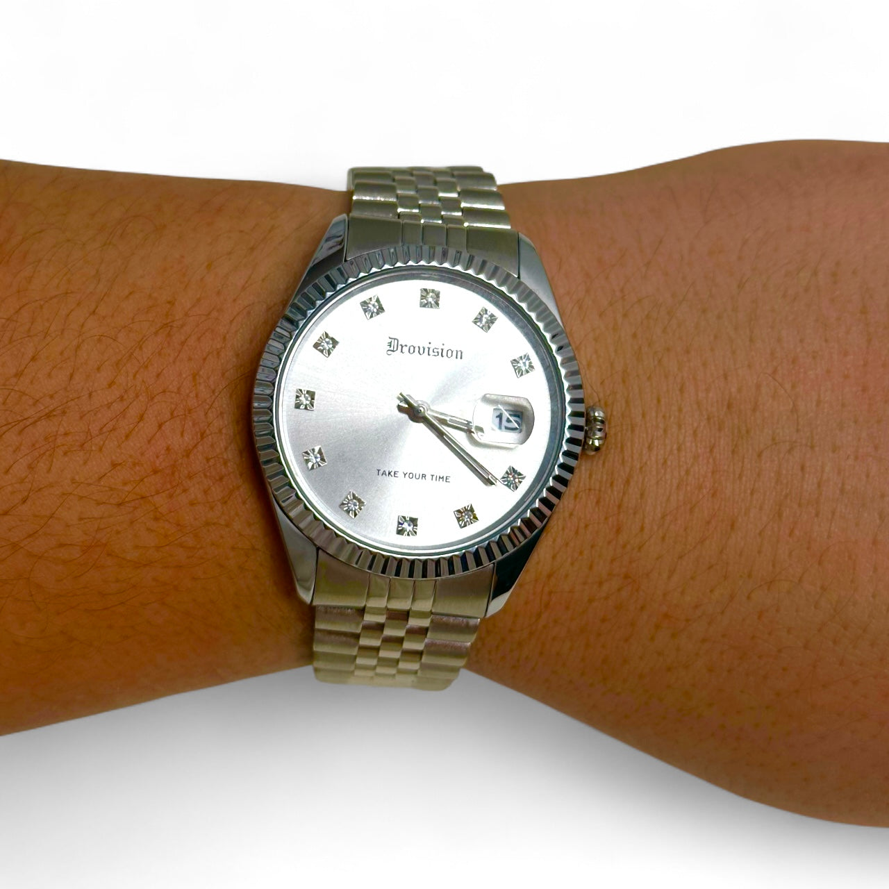 Silver Crystal Watch