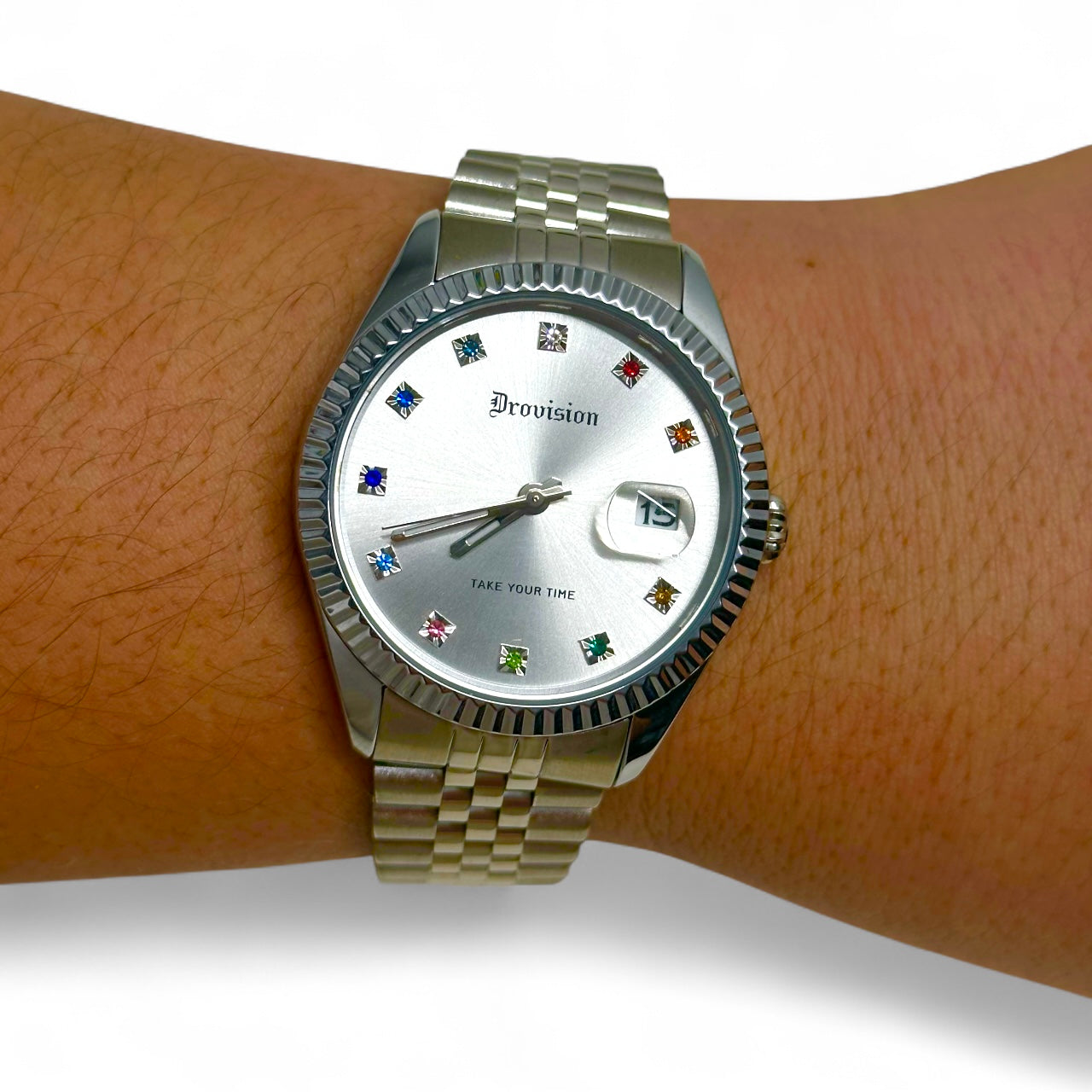 Silver Rainbow Gem Watch