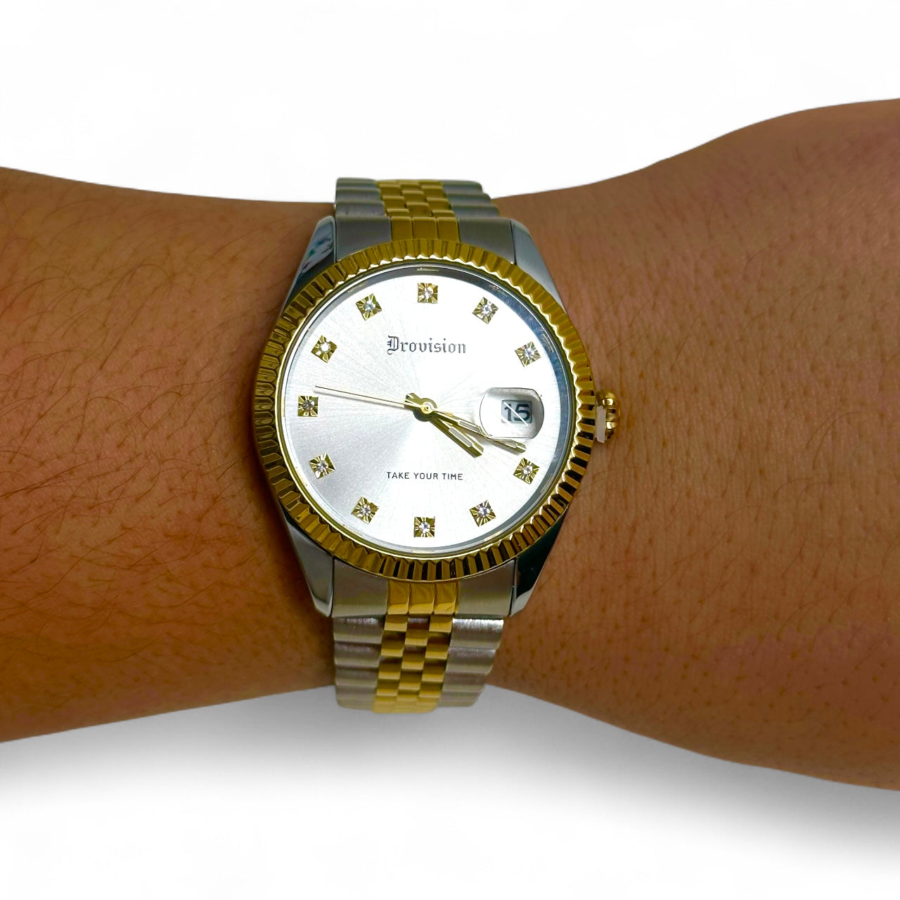 Two Tone Crystal Watch