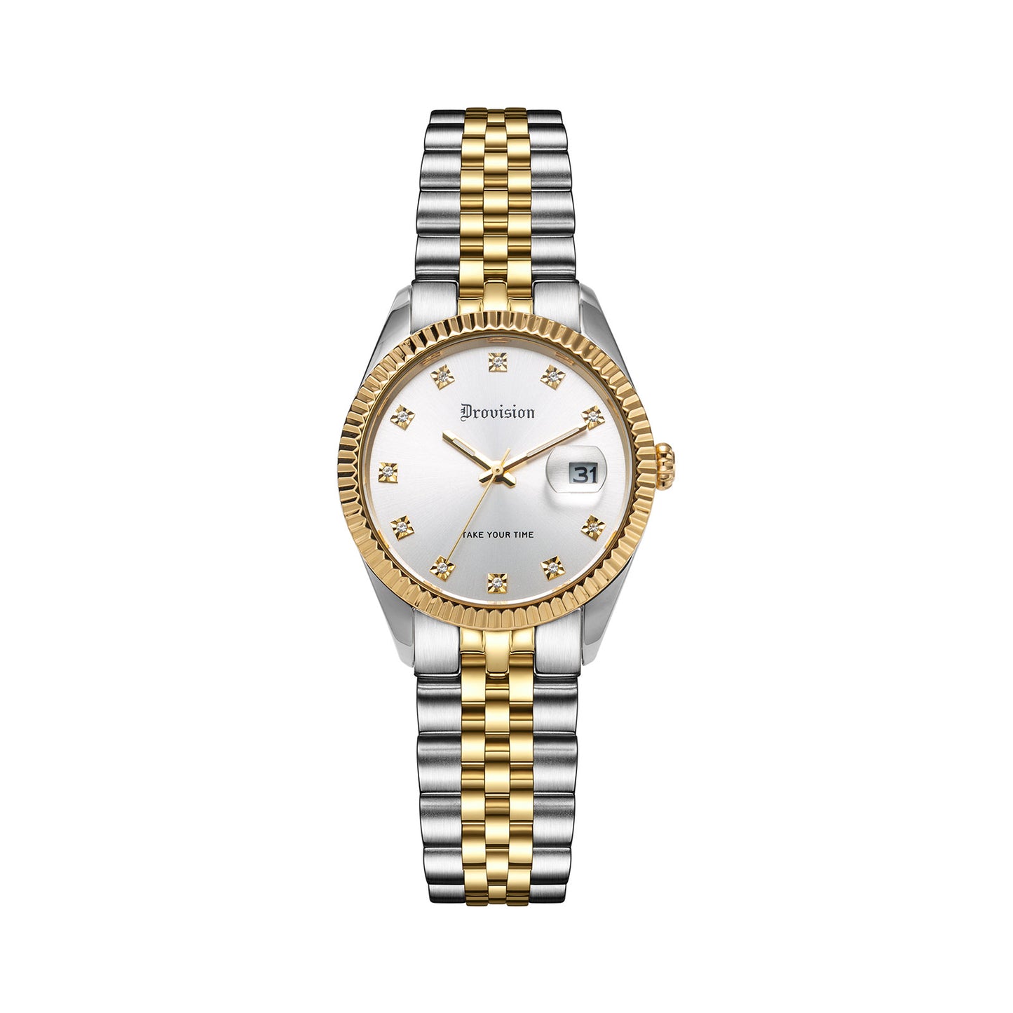 Two Tone Crystal Watch