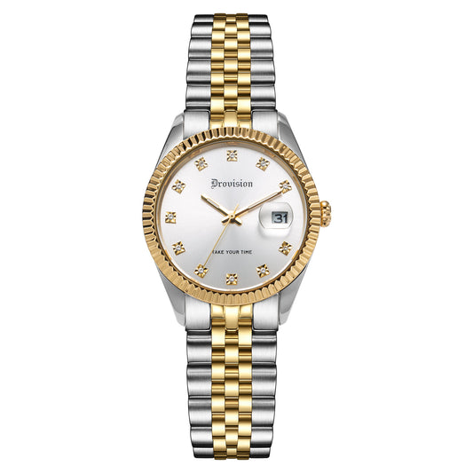 Two Tone Crystal Watch