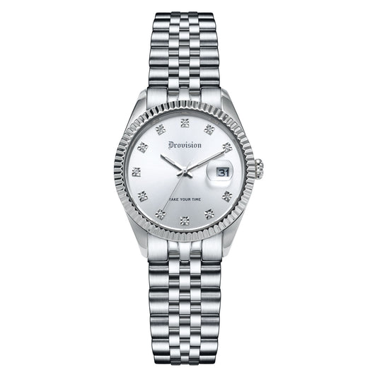 Silver Crystal Watch