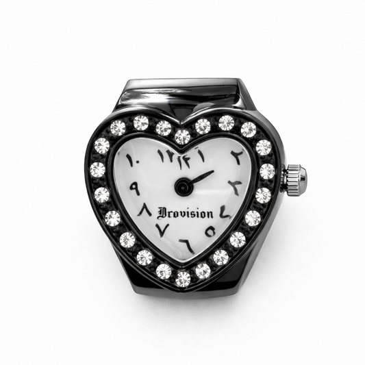 BLACK BUSSDOWN HEART WATCH RING