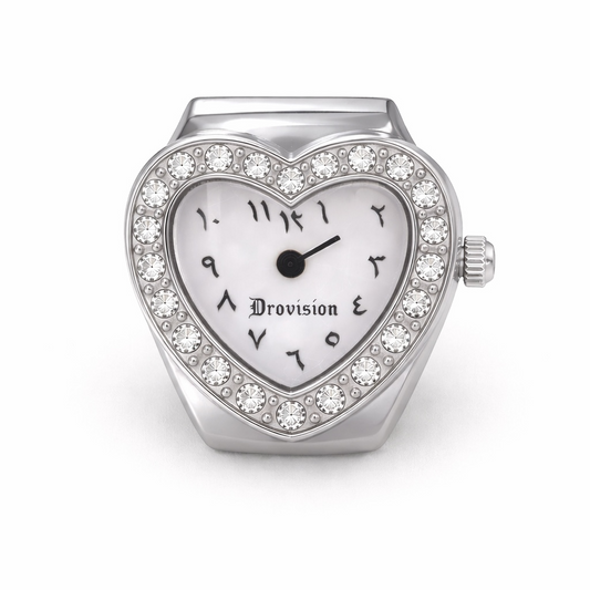 SILVER BUSSDOWN HEART WATCH RING