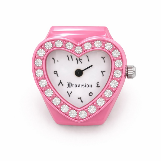 PINK BUSSDOWN HEART WATCH RING
