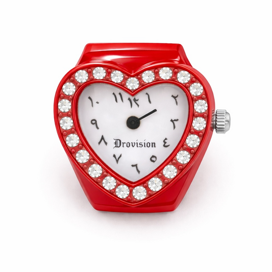 RED BUSSDOWN HEART WATCH RING