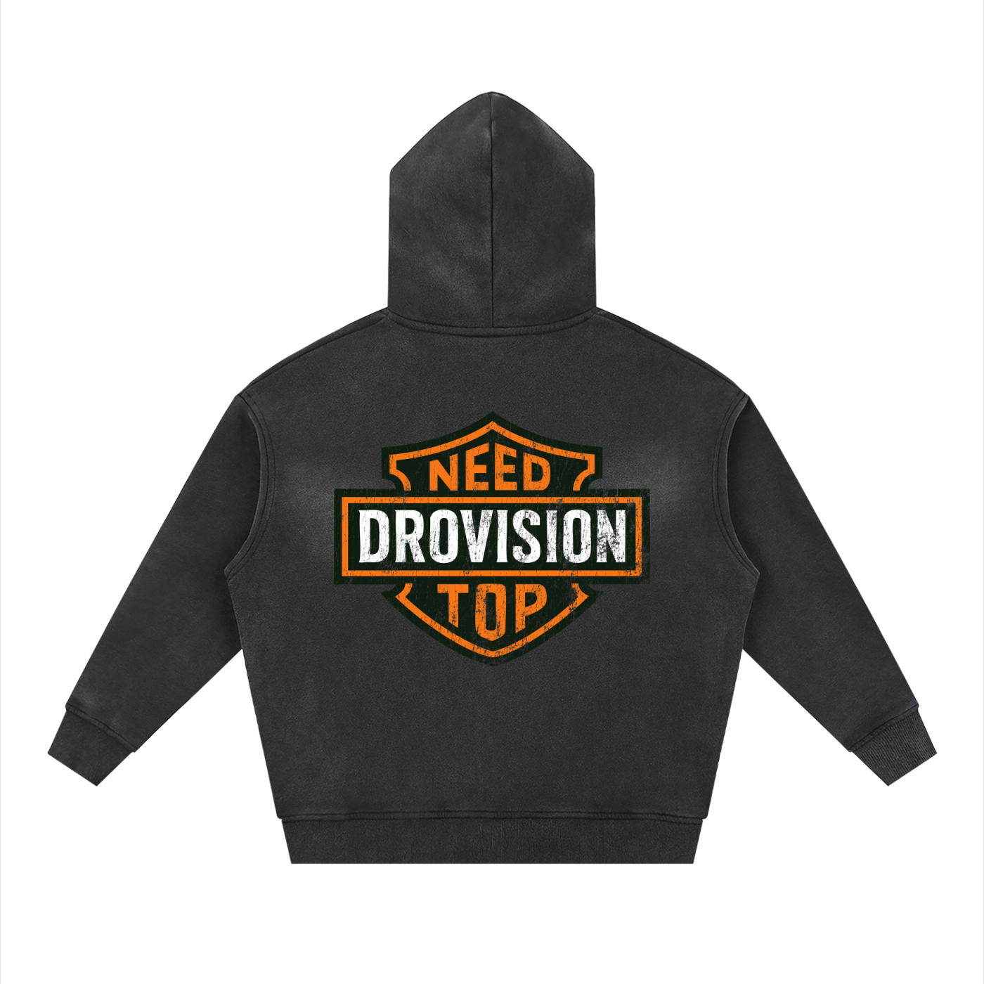 Sunfade Two-way Zipper Boxy Fleece Hoodie