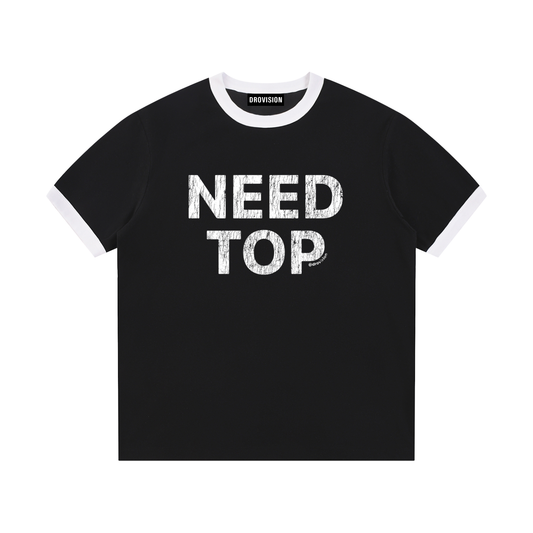 Ribbed Need Top T-Shirt (BLACK)